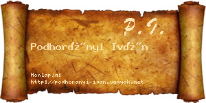 Podhorányi Iván névjegykártya