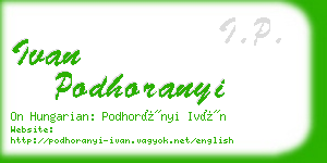 ivan podhoranyi business card